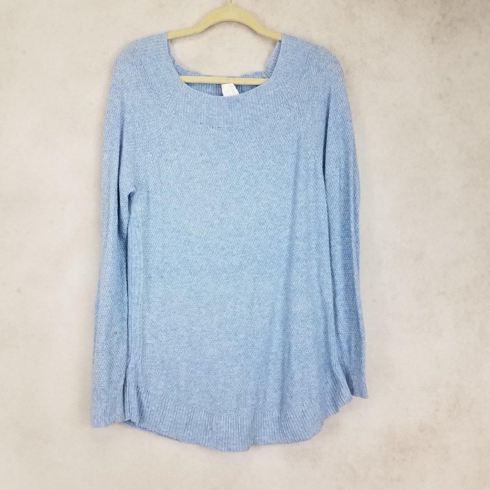 Loft Sweater Pullover Long Sleeves Knit Blue Size M Wool Casual Fall Winter Cozy